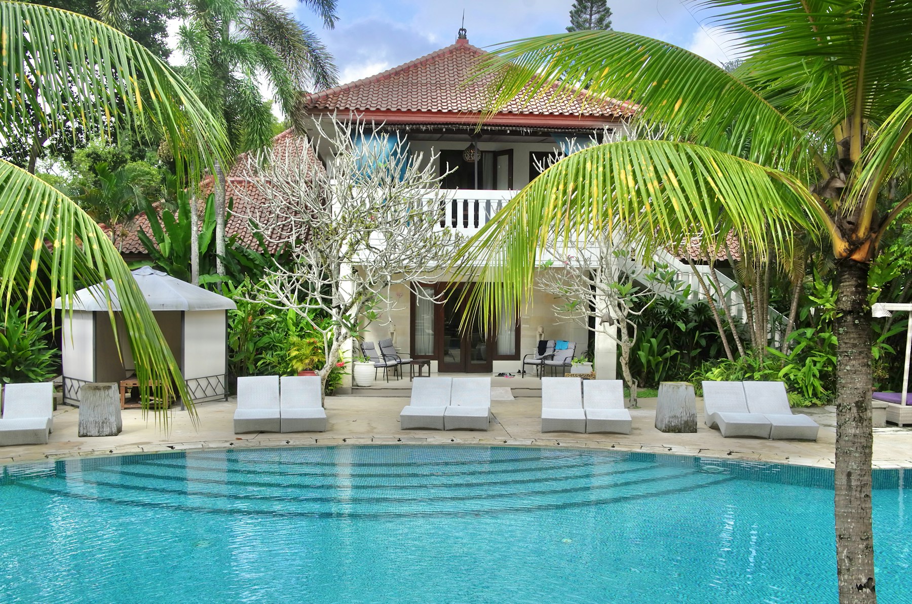 Tropical three-star style resort setting in Bali